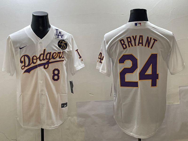 Men Los Angeles Dodgers #24 Bryant White Fashion Game 2025 Nike MLB Jersey style 3066